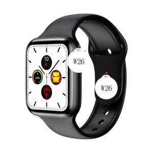 Smart Watch T500 HD Series 5 & 6 Control Heart Rate, Monitor Blood Pressure w26+ PK IWO12 W26 t500 (Black)