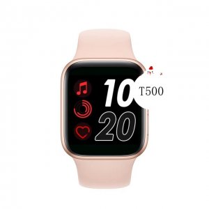 Smart Watch T500 HD Series 5 & 6 Control Heart Rate, Monitor Blood Pressure w26+ PK IWO12 W26 t500 (Pink)