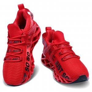 Running Shoes Light Weight Non Slip Athletic Tennis Walking Blade Type Sneakers (Red & Black) 4
