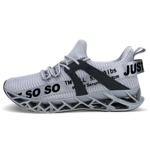 Running Shoes Light Weight Non Slip Athletic Tennis Walking Blade Type Sneakers (Grey)