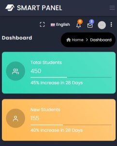 Dark Color Administrator Dashboard