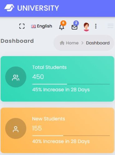 Light Color Administrator Dashboard Panel
